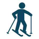 Picto représentant la possibilité de pratiquer du ski de piste dans une station à proximité d'un village vacances familles VTF