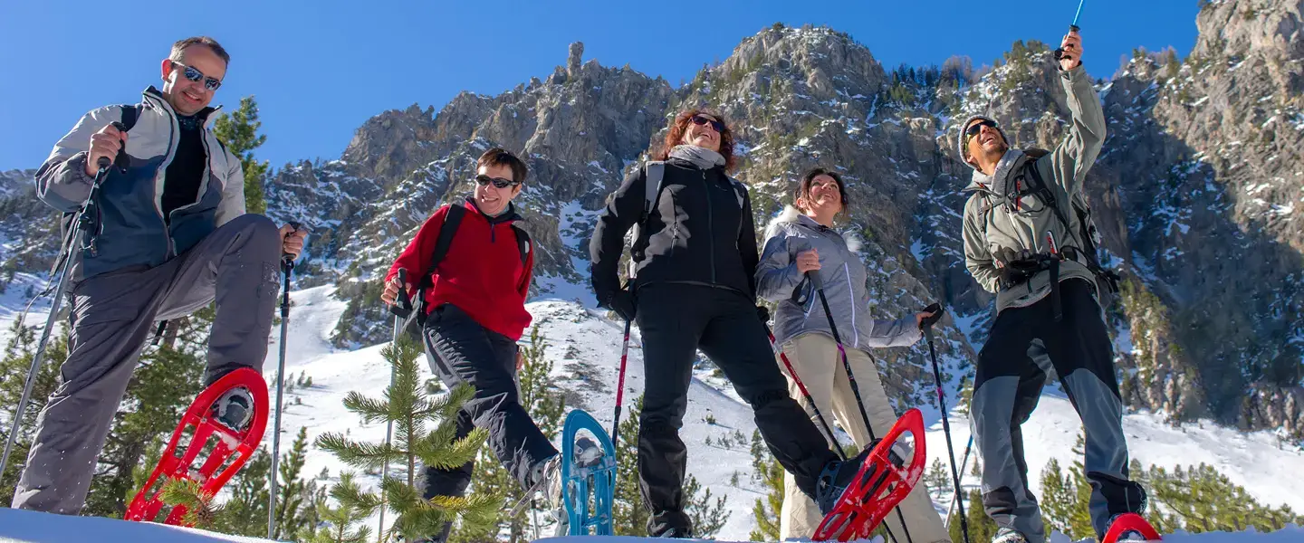 Snowshoeing with friends in Arvieux