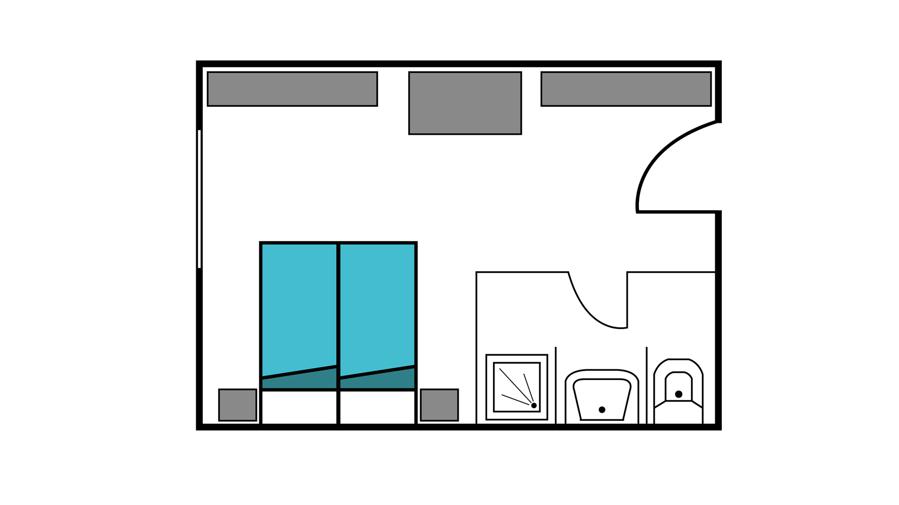 Plan type chambre de 2 personnes à VTF Chamonix